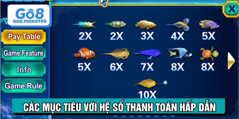 bảng thưởng bắn cá thần rồng